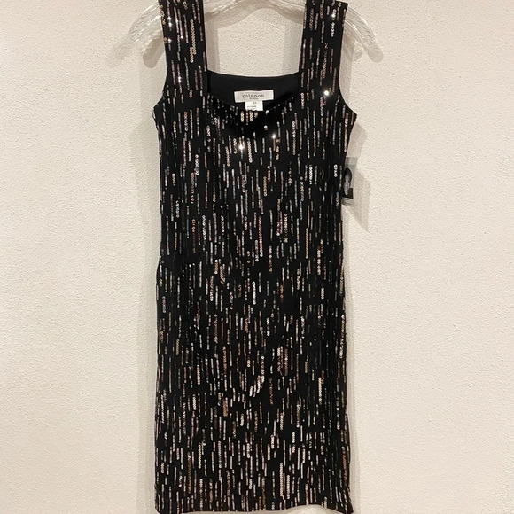 NWT Exclusively Misook Sequined Square Neck Dress Size XSP - Picture 1 of 3